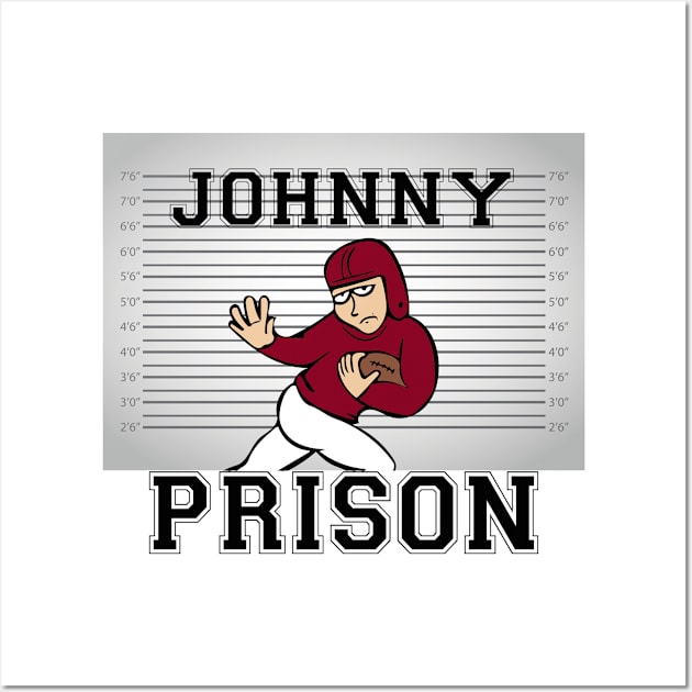 Johnny Prison - Cartoon Manziel for Jail Heisman Trophy Pose Wall Art by joshp214